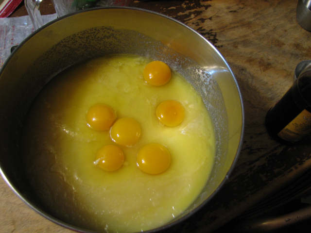 added the eggs