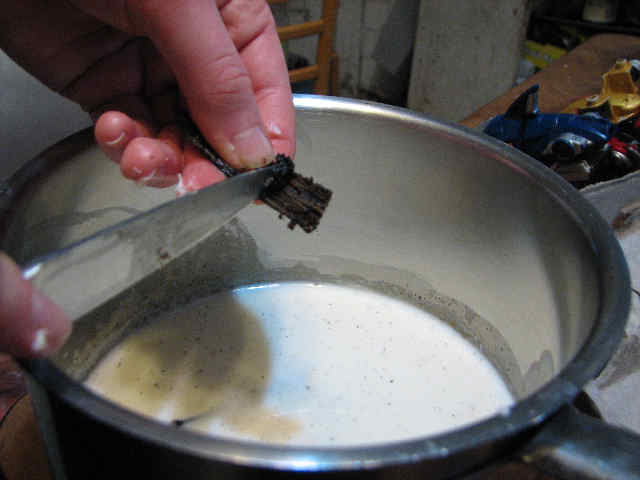 Scrape the vanilla bean