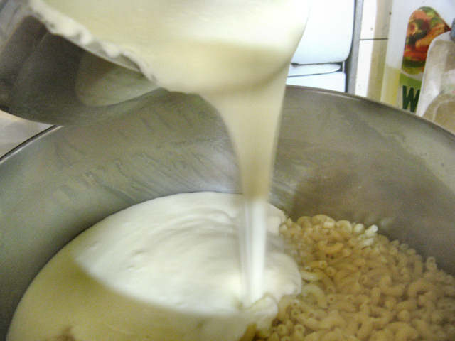pour the sauce