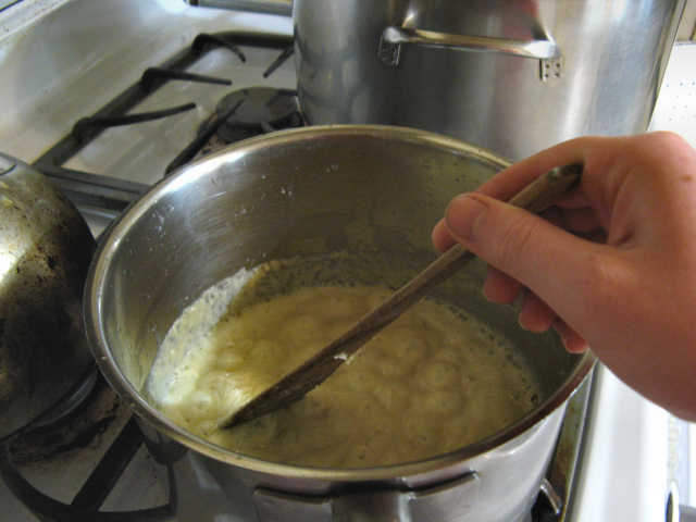 Stir in the flour